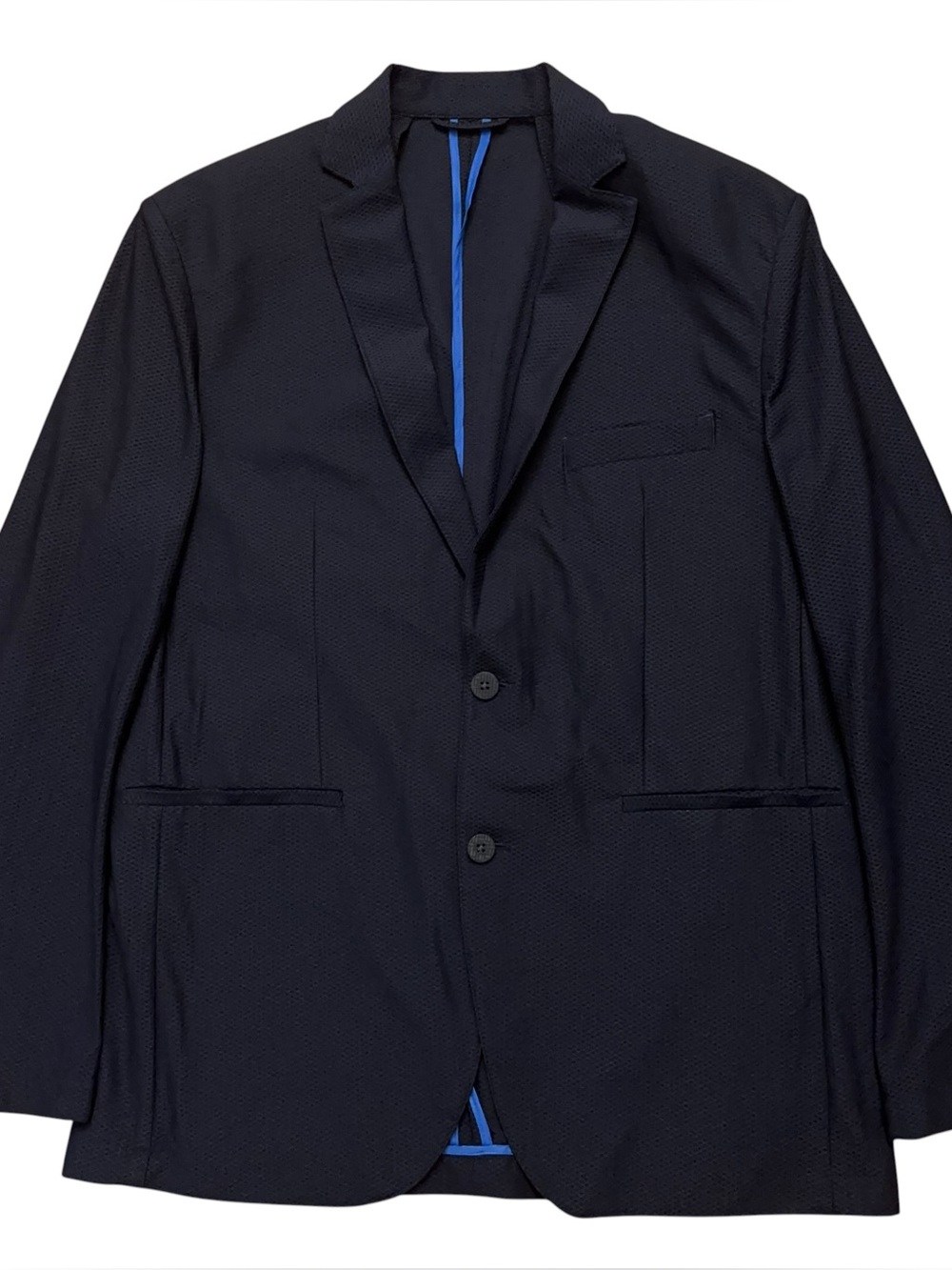 Twillory Blazer Jacket Mens 44L Sports Coat Mesh Performance Stretch Nylon Blue